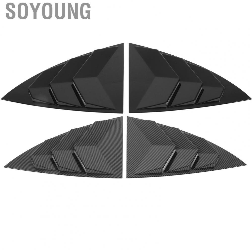 Soyoung Side Window Spoiler  Louvers Trim Triangle East To Install Scratch Resistant for Model Y