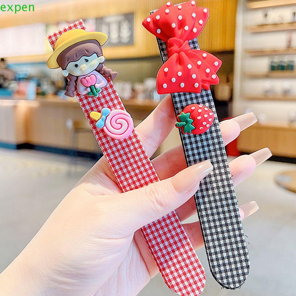 EXPEN Băng Đô Nơ Hoa Văn Kẻ Ô Phong Cách Retro Dành Cho Trẻ Nhỏ