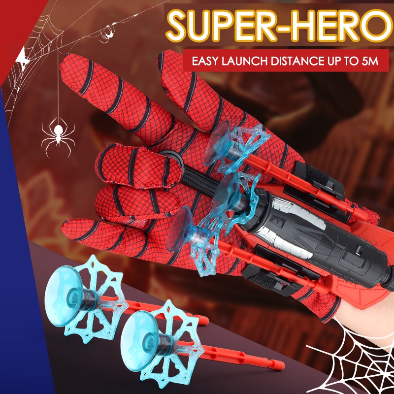Bộ Găng Tay Đồ Chơi Bằng Nhựa Hóa Trang Nhân Vật Hoạt Hình Spiderman Hulk Hero Launcher Vui Nhộn Làm Quà Tặng Cho Bé Trai