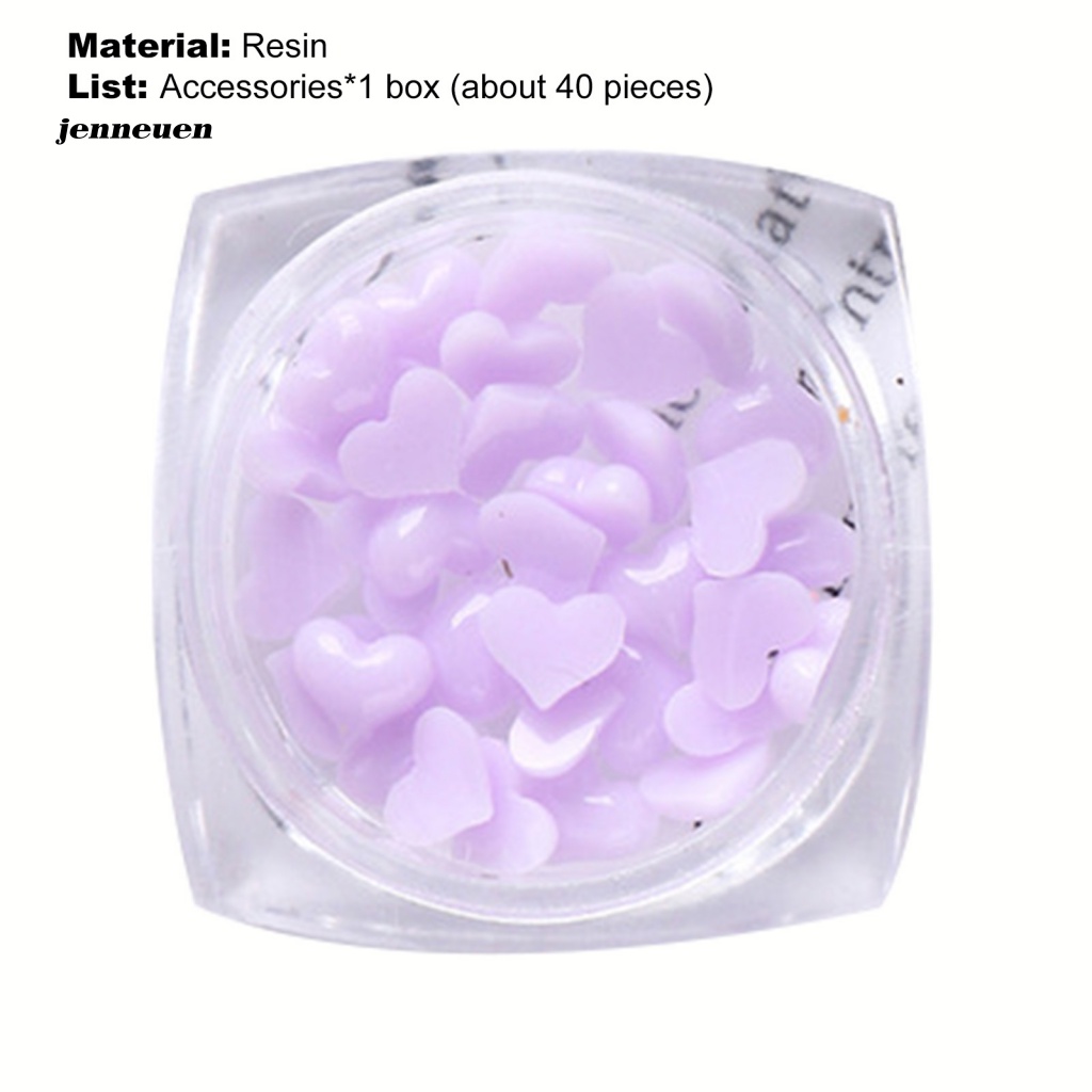 Bộ 40 Phụ Kiện Trang Trí Móng Tay Hình Trái Tim Đính Đá Xinh Xắn