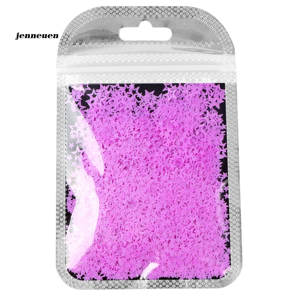 Phụ Kiện Trang Trí Móng Tay Hình Ngôi Sao Năm Cánh Màu Sắc Huỳnh Quang