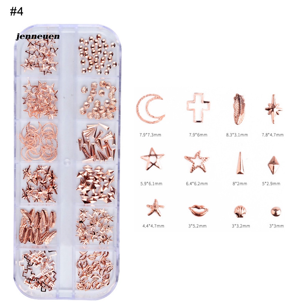 Hộp Phụ Kiện Đinh Tán Kim Loại Trang Trí Móng Nghệ Thuật