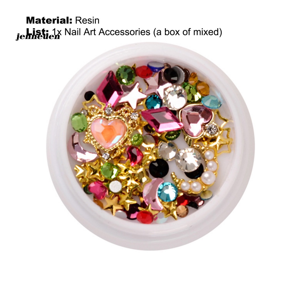 1 Hộp Phụ Kiện Trang Trí Móng Tay Hình Thủy Thủ Mặt Trăng Lấp Lánh DIY