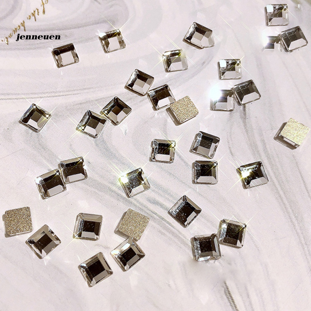 Set 100 Hạt Đá Zircon Hình Vuông Đính Móng Tay DIY Dành Cho Nữ