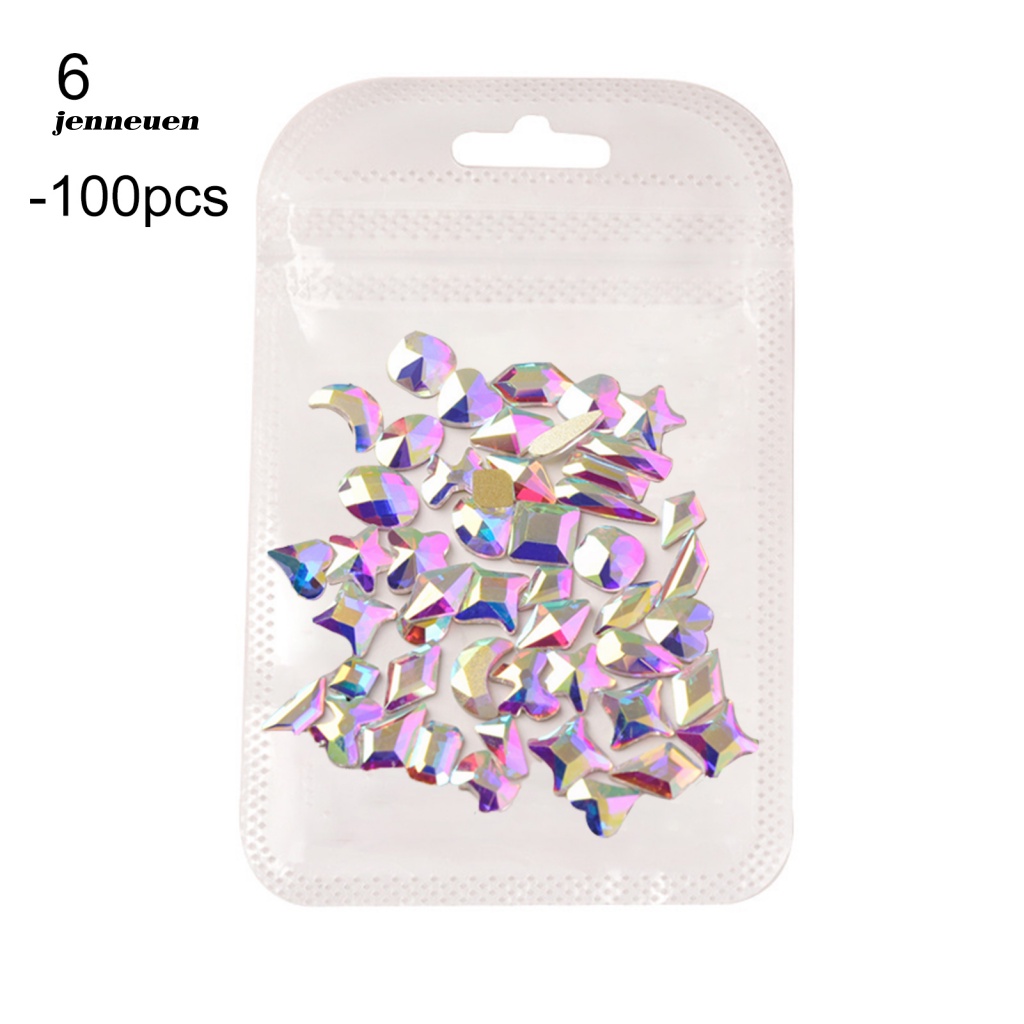 Set 100 Hạt Cườm Đá Phẳng Mini Trang Trí Móng Nghệ Thuật Thời Trang