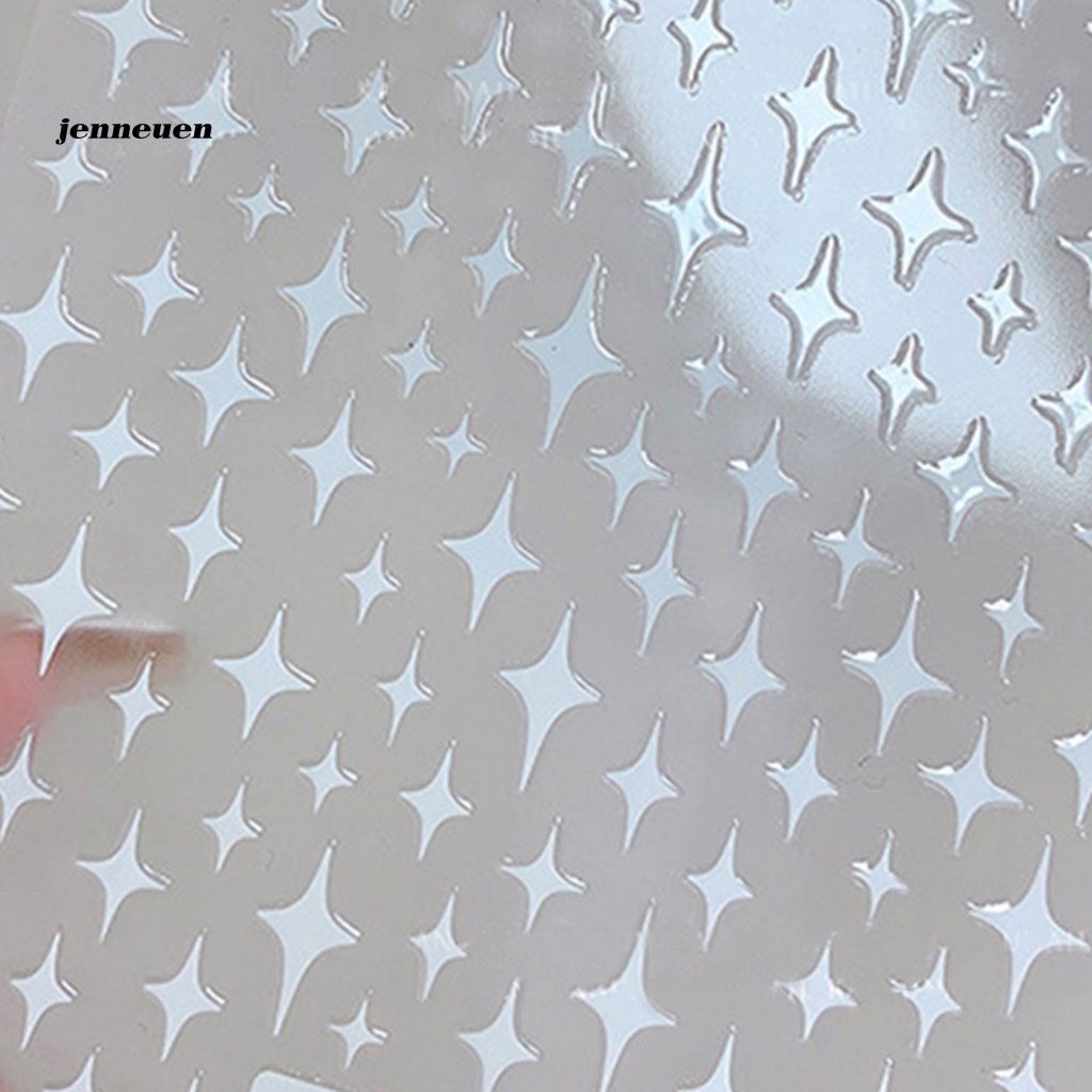 Nhãn Dán Móng Tạo Hiệu Ứng 3D Màu Trắng / Vàng / Đen / Bạc Lấp Lánh Không Phai