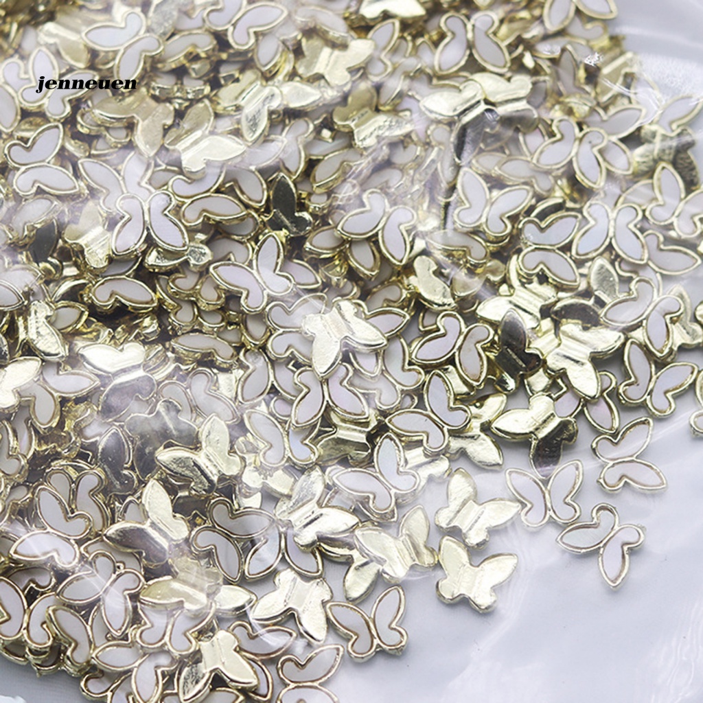 Set 10 Phụ Kiện Trang Trí Móng Tay Hình Bướm Vỏ Sò 3D Lấp Lánh Dành Cho Salon