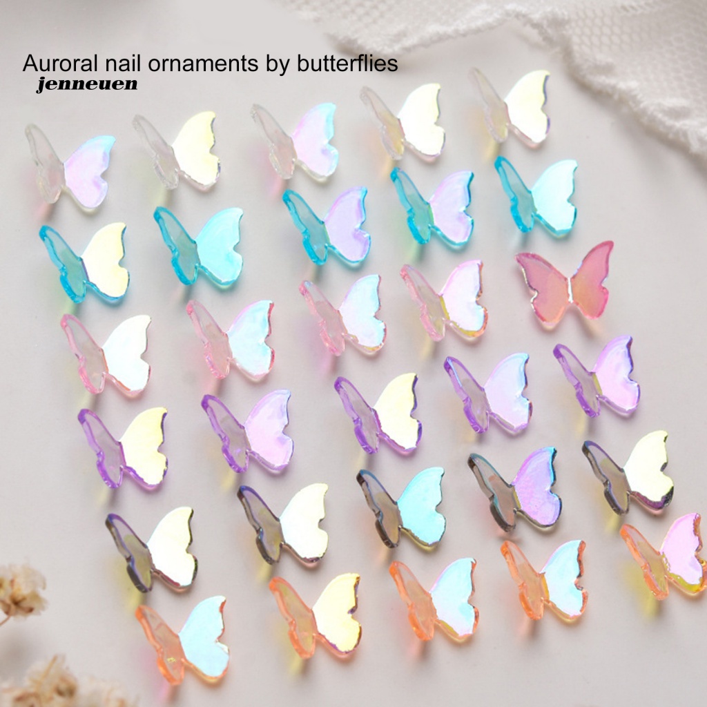 Set 30 Phụ Kiện Trang Trí Móng Tay Nghệ Thuật Hình Bướm Dễ Sử Dụng