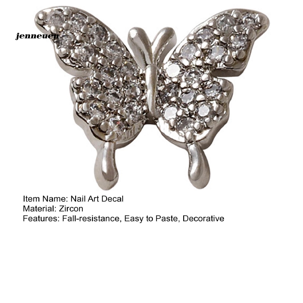 Phụ Kiện Trang Trí Móng Tay Nghệ Thuật Hình Bướm Đính Đá Zircon Không Phai Màu