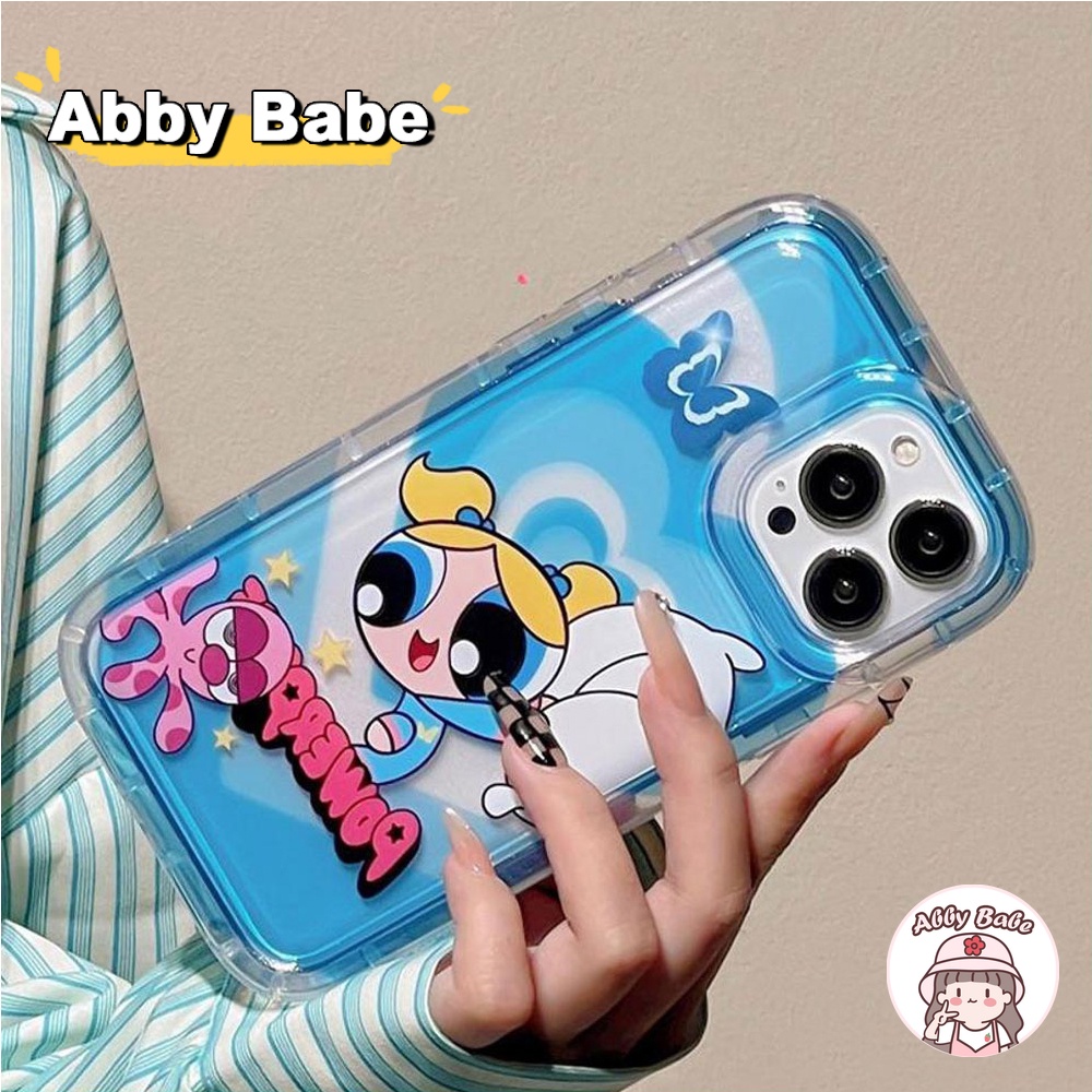 Ốp Điện Thoại TPU Mềm Hình Powerpuff Girls Màu Gradient Cho IPhone 14 Pro Max 12 11 Pro Max X XS XR 7Plus