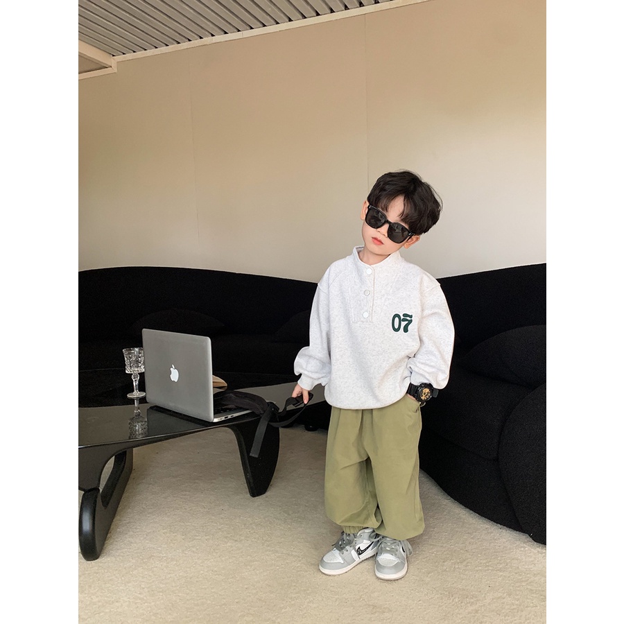 Áo Sweater POLO Cổ Đứng Thời Trang Nhật Hàn Dành Cho Bé 90-150cm