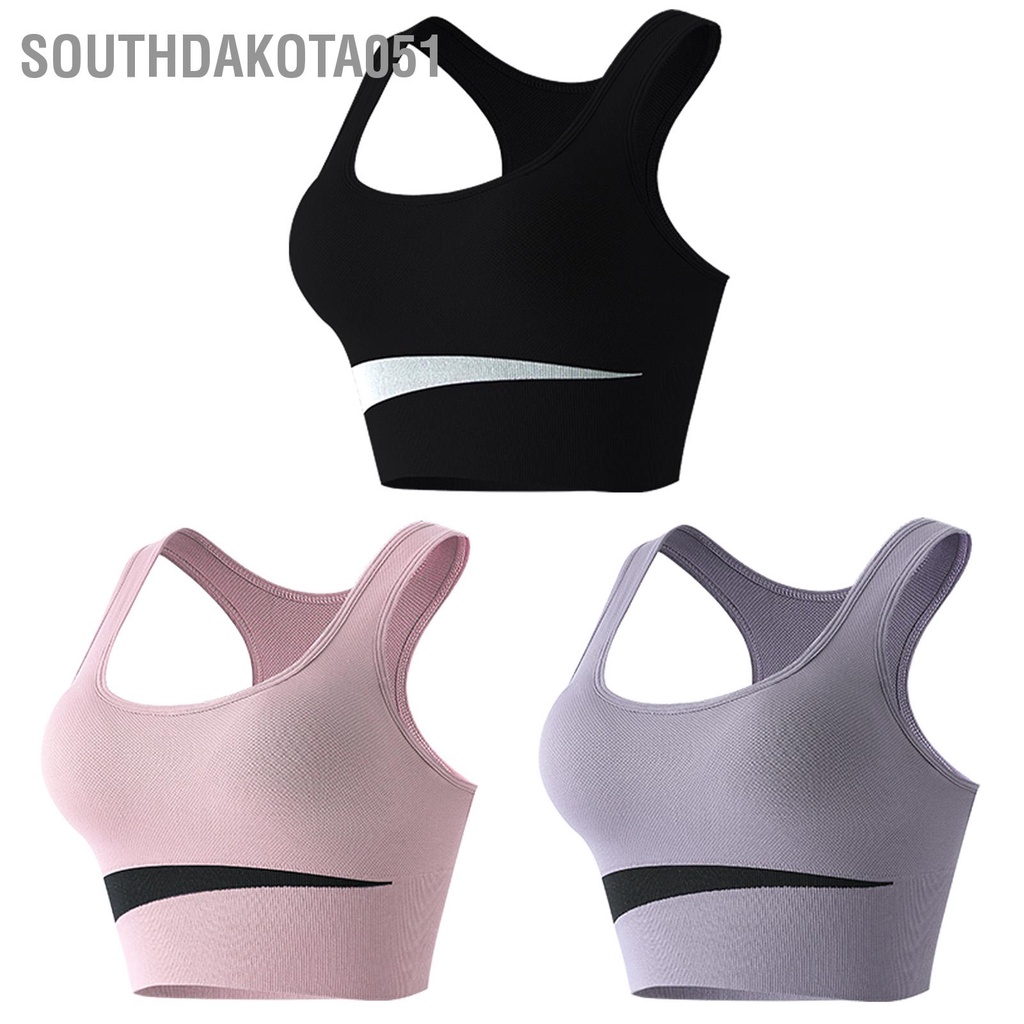 Southdakota051 Áo Ngực Thể Thao Nylon Thoáng Khí Thân Thiện Với Làn Da Hình Chữ U Vòng Tự Do Chạy Bộ Cho Nữ