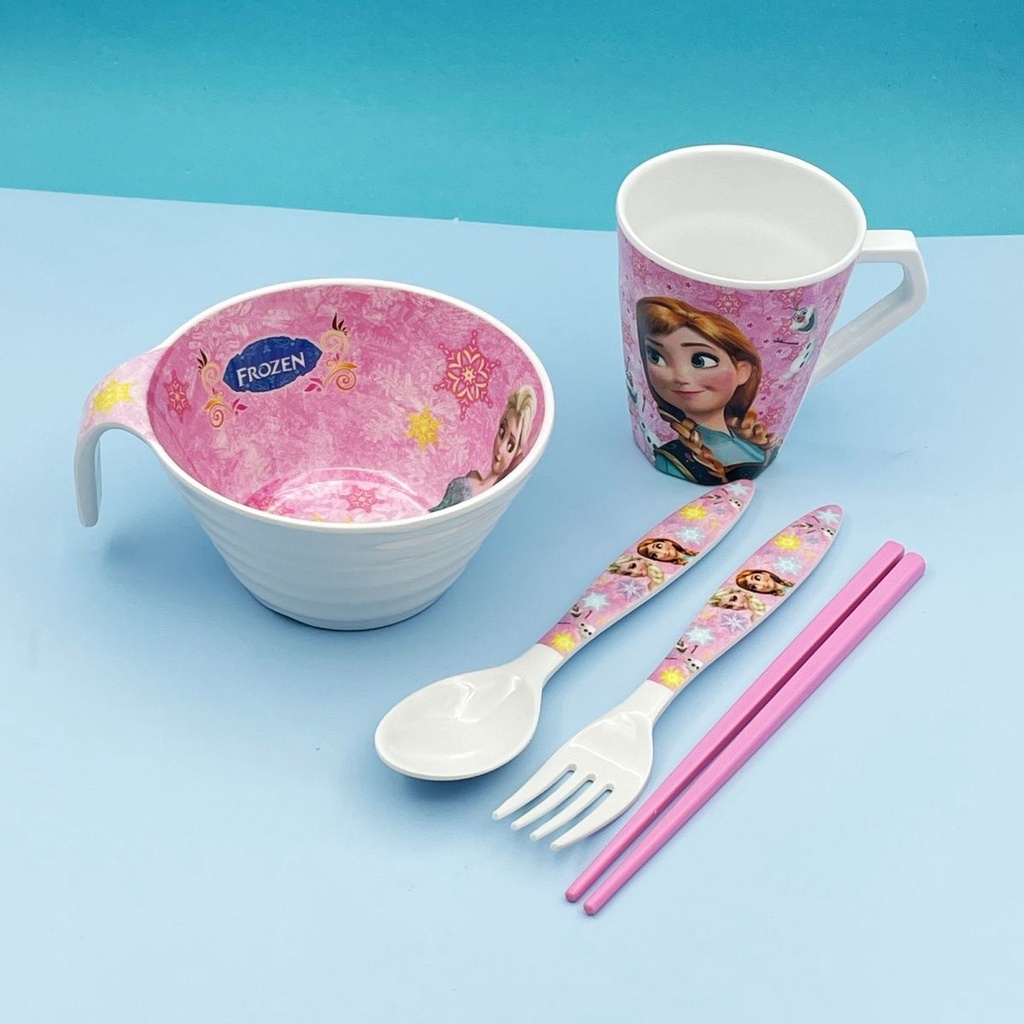 Bát Ăn Cơm Chống Rơi In Hình Công Chúa Elsa Dễ Thương Cho Bé Mẫu Giáo Từ 3-6 Tuổi