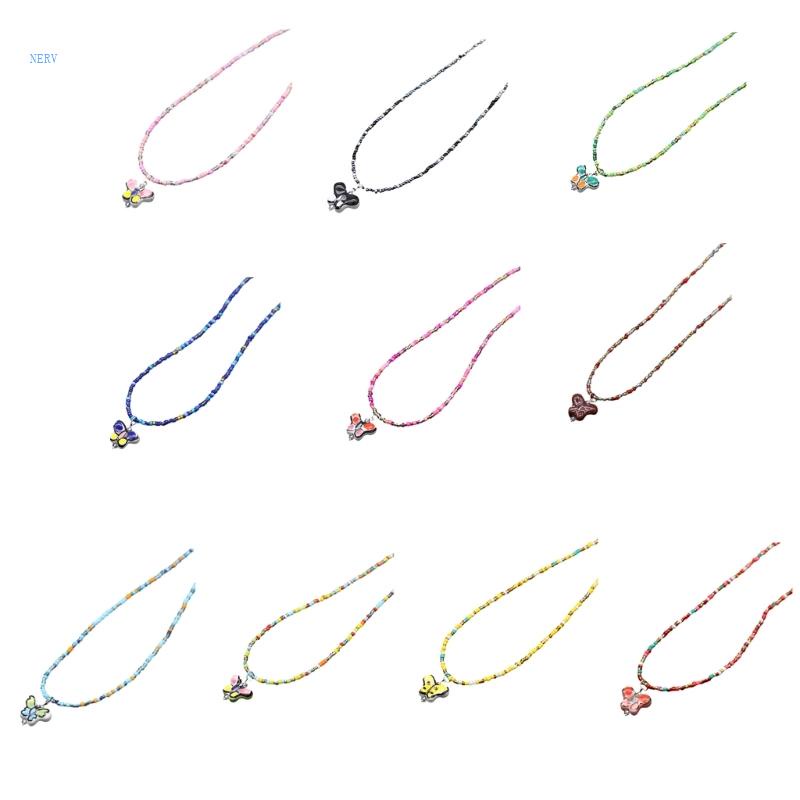 Vòng cổ Hạt Hình Bướm Nhiều Màu Sắc Phong Cách Hàn Quốc Cho Nữ
