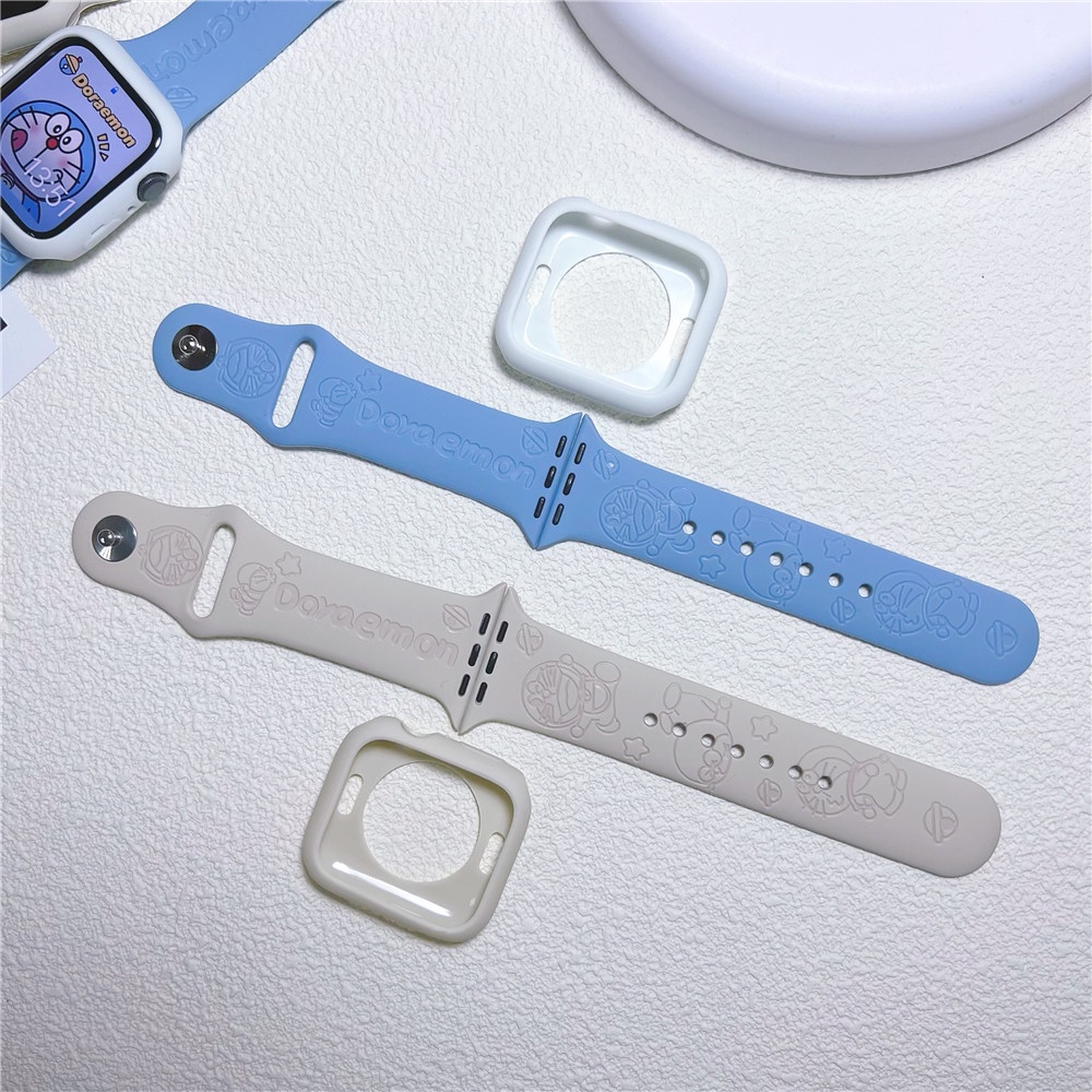 Dây Đeo Đồng Hồ 3D Hình Doraemon Dễ Thương Cho Ultra 49mm S8 Series 8 7 SE 6 5 4 3 2 1