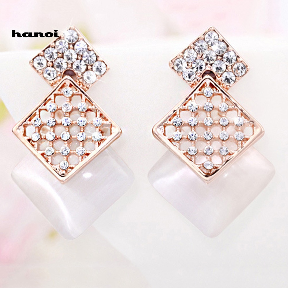 Set Vòng cổ + Bông Tai ĐíNh NgọC MắT MèO Giả ThờI Trang Cho