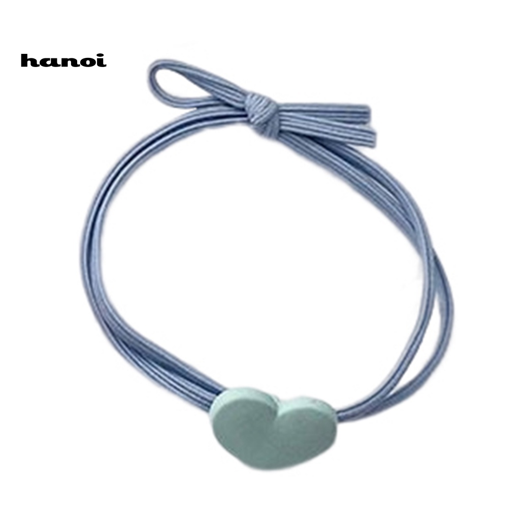 Dây Cột Tóc Co Giãn Hai Lớp Hình Trái Tim Nhiều Màu Sắc Cho Nữ