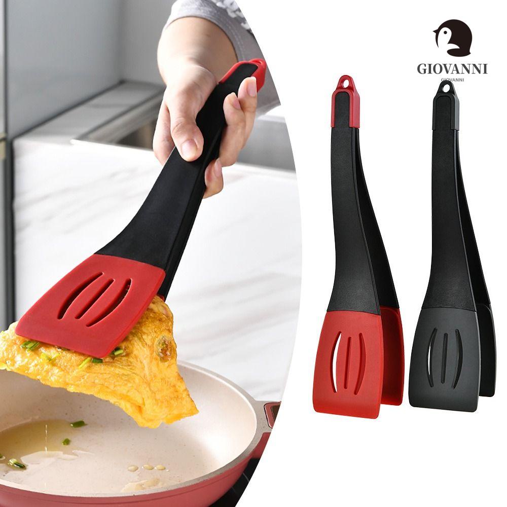 Xẻng Nấu Ăn Silicone 34cm, 34cm, Lật 2 Trong 1 Màu Đen