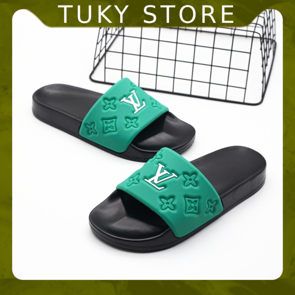 Dép Nam LV Quai Ngang ĐẾ PU Đi êm Chân Kiểu Dáng Thời Trang Năng Động