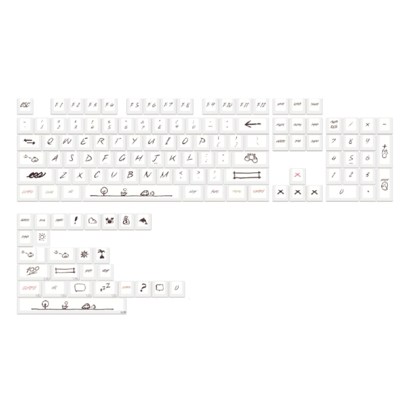 Bộ 131 Nút Bấm Họa Tiết graffiti Thay Thế Cho Bàn Phím Cơ cherry mx