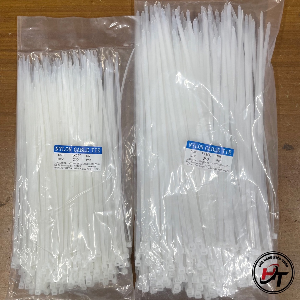 Dây thít nhựa rút nhựa 1 túi lạt trắng đen 10cm 15cm 20cm 25cm 30cm 40cm 50cm gói Đủ DTN-T-DU