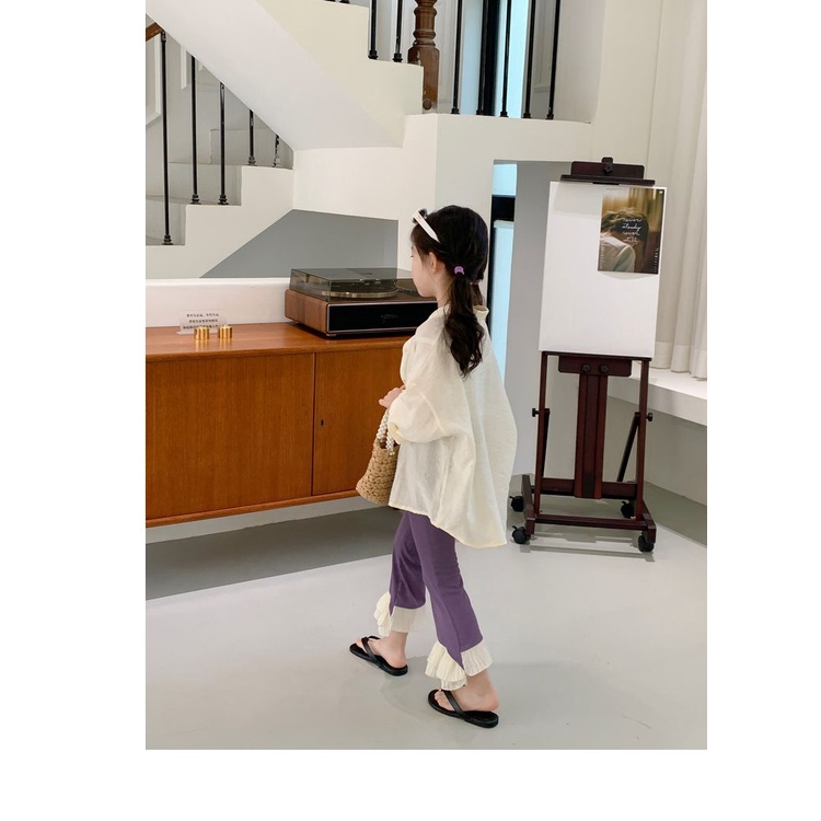 Quần Cotton Ống Loe Thời Trang Mùa Hè Hàn Quốc Dành Cho Bé Gái