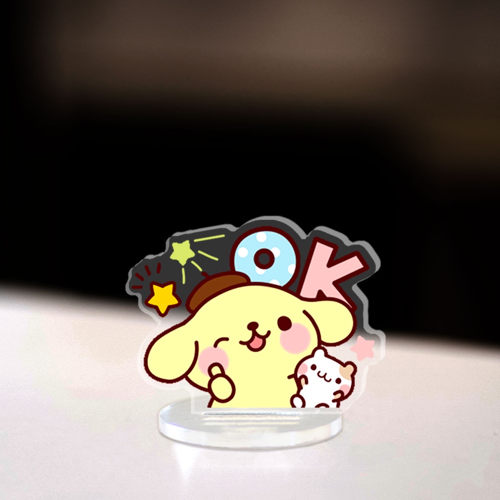Mô hình Mini Sanrio Standee Chibi Các Nhân Vật Hello Kitty Kuromi Keroppi Melody trang trí góc học tập cao 3cm