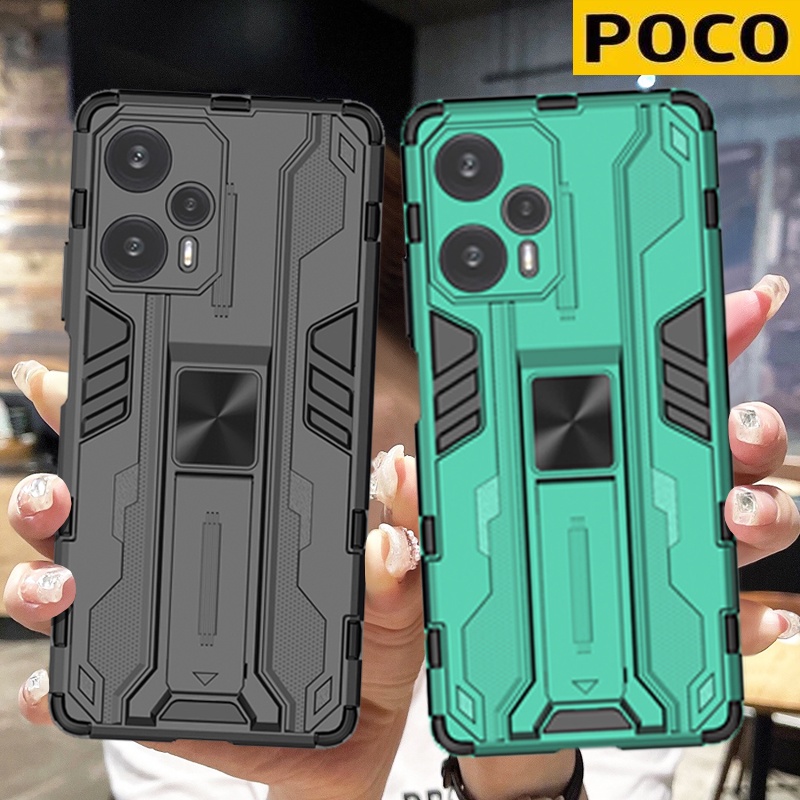 Poco X5 Pro Poco F5 Pro X4 Pro X3 Pro X4 GT X3 GT F4 GT Bảo vệ ống kính sang trọng Vỏ điện thoại áo giáp cứng chống va đập có chân đế