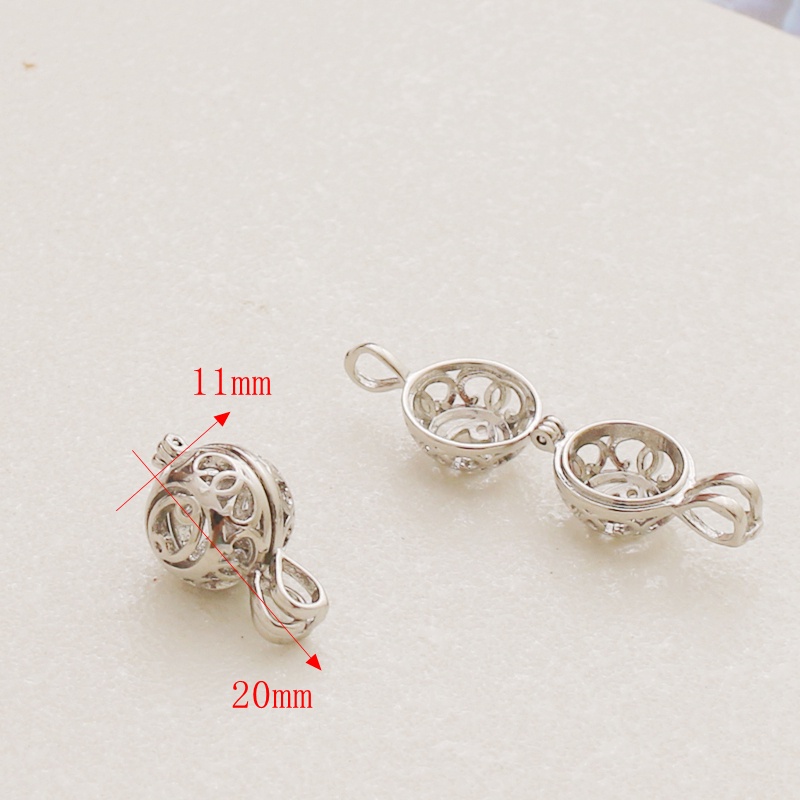 Mặt dây chuyền trắng k-packed màu vàng giữ bóng rỗng mặt dây chuyền có thể mở được sachet ball đặt hạt trang sức tự làm mặt dây chuyền vòng cổ mặt dây chuyền