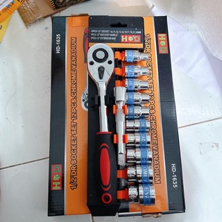 Bộ khẩu 12 chi tiết ., đầu siết bulong, bộ siết bulong có tay vặn