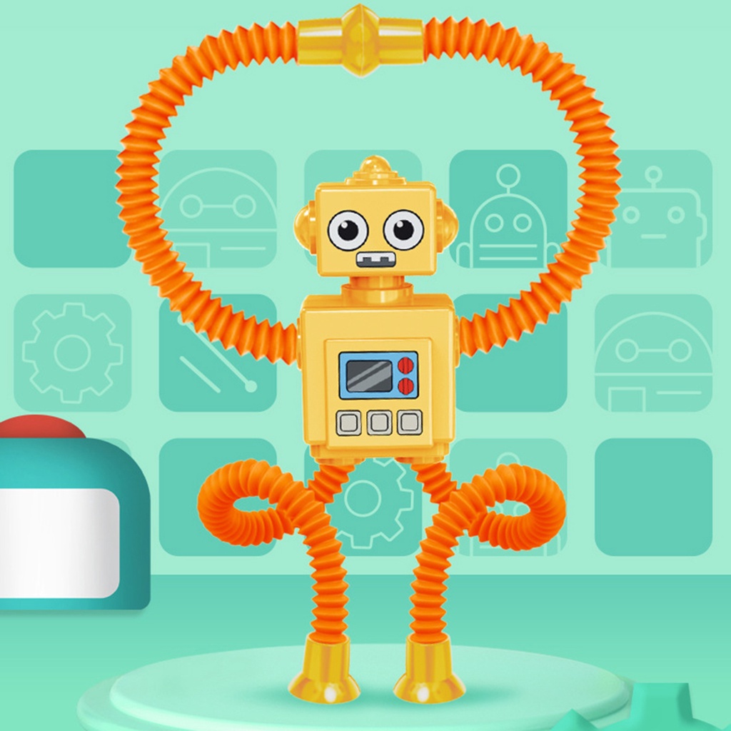 Đồ chơi Lò xo hươu cao cổ có ống hút dính . hươu lò xo kéo dãn đèn sáng