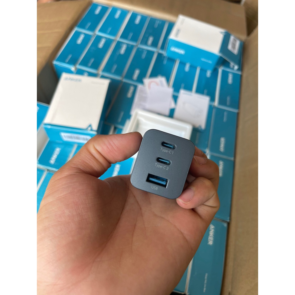 Củ sạc nhanh Anker 65W A9521 3 cổng  , hỗ trợ sạc PD/PPS/QC sạc nhanh cho điện thoại - Máy tính bảng