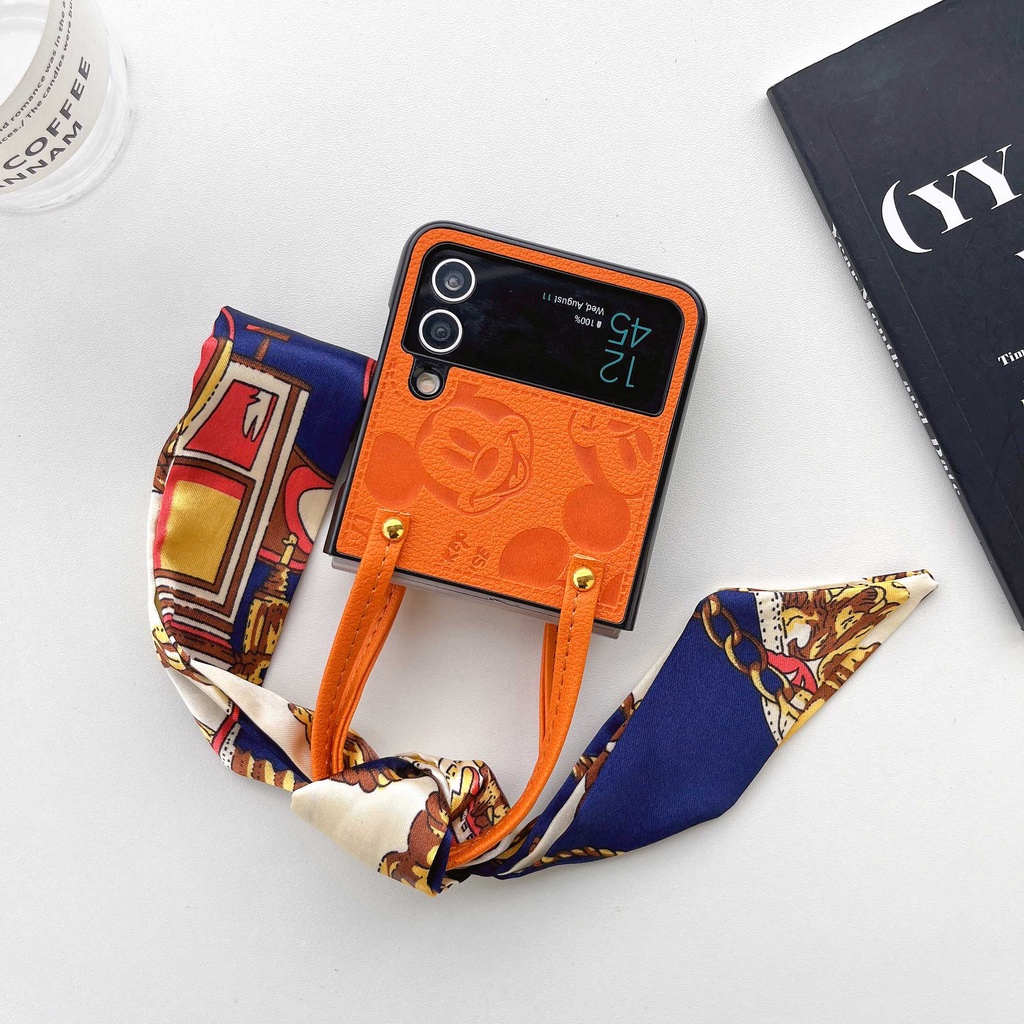 Ốp Điện Thoại Nắp Gập Họa Tiết Hoạt Hình Dễ Thương Sang Trọng Cho Samsung Galaxy Z Flip 4 Z Flip 3 Samsung Z Flip4 Z Flip3