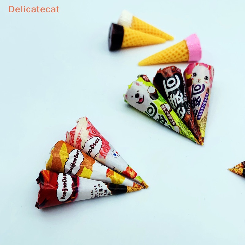 Set 3 Mô Hình Kem Ốc Quế Tỉ Lệ 1 / 12 Trang Trí Nhà Búp Bê