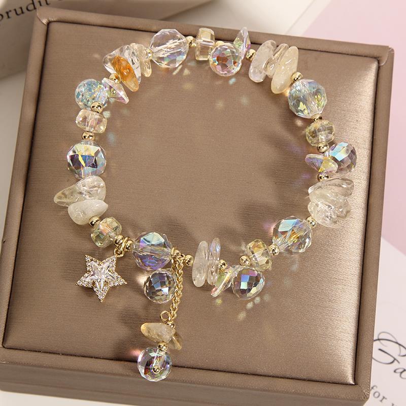 Vòng Tay Đính Đá Zircon Hình Ngôi Sao Năm Cánh Thời Trang Hàn Quốc Lãng Mạn Cho Nữ