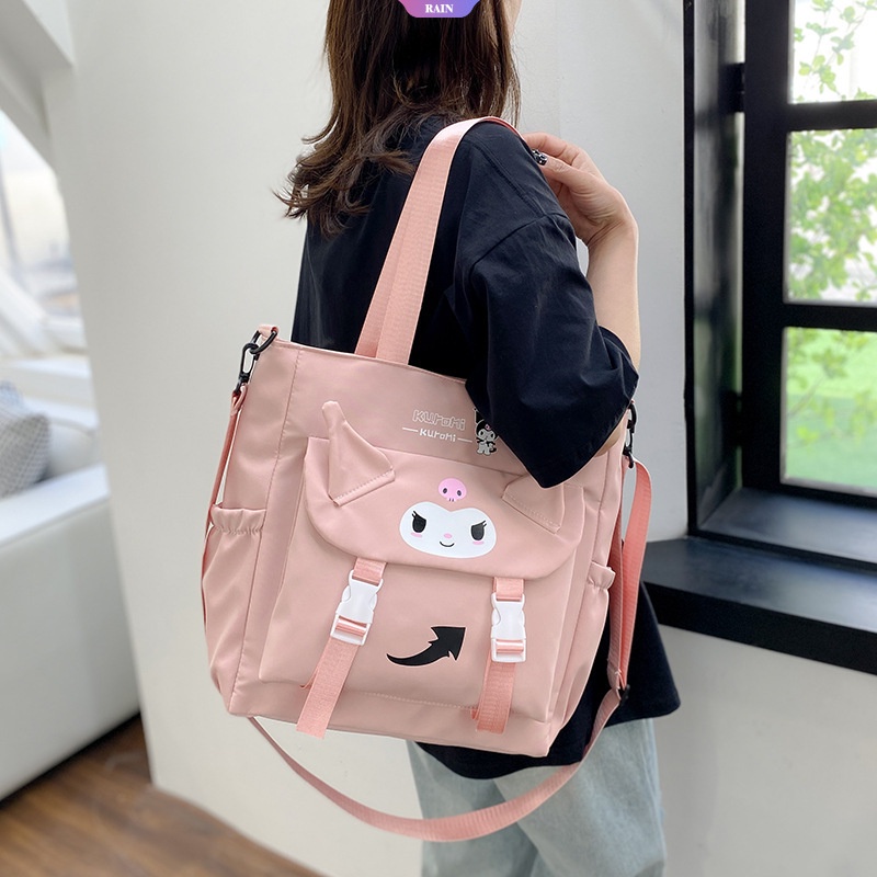 Sanrio Túi Đeo Chéo Nylon In Họa Tiết Hoạt Hình Kuromi Đáng Yêu Dành Cho Nữ