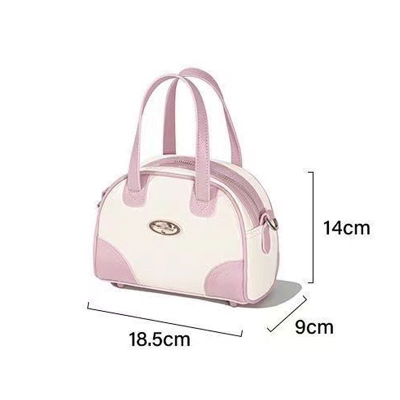 Túi Đeo Vai mini Boston Màu Hồng Thời Trang Mùa Hè Cho Nữ