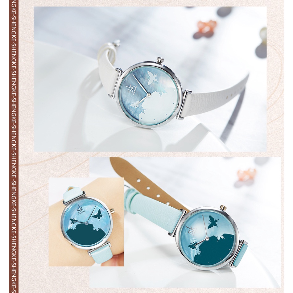 Đồng Hồ Đeo Tay Chống Nước Họa Tiết Lá Cây Đơn Giản Sáng Tạo Dành Cho Nữ