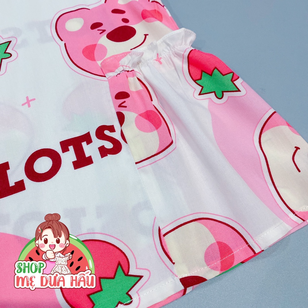 Đồ tole bé gái, bộ lanh mặc nhà quần ngắn dáng babydoll xinh xắn 11-50kg - Shop mẹ dưa hấu