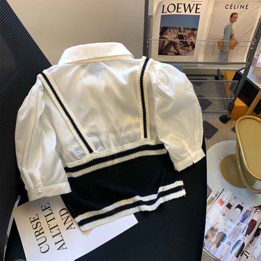 Áo Sơmi SọC Giả VáY Tay XòE ThờI Trang Cho Nữ