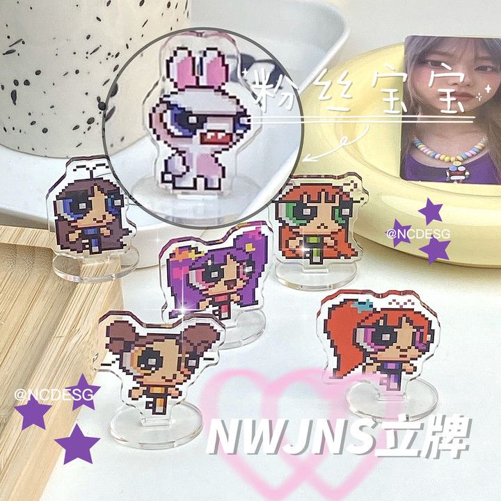 Newjeans The Powerpuff Girls Trang Trí Bàn Ăn Bằng acrylic Hình Thỏ Ngôi Sao