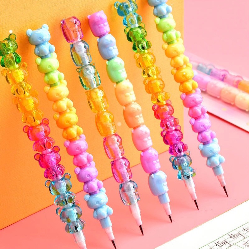 Set bộ 2 bút chì khúc nhiều màu hình đáng yêu