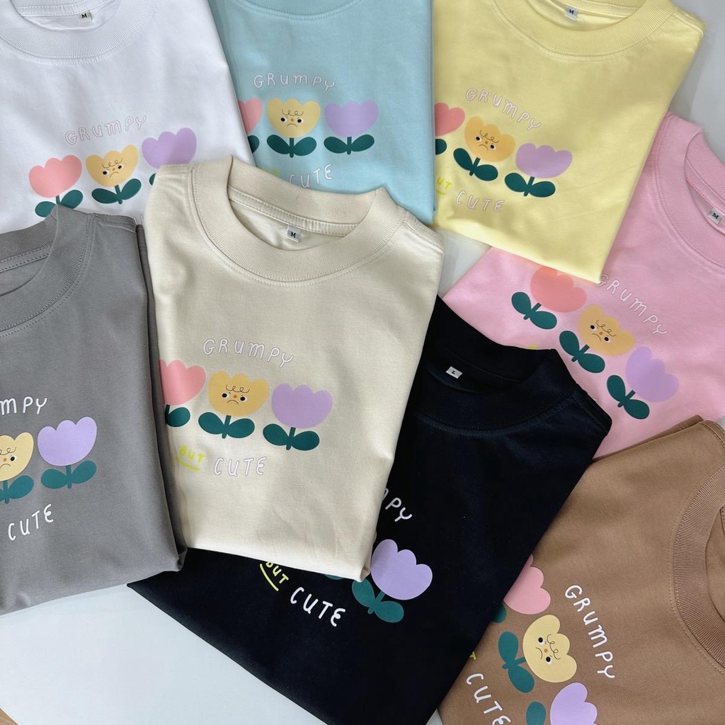 Áo baby tee ba hông hoa Grumpy dễ thương áo thun form nhỏ chất cotton
