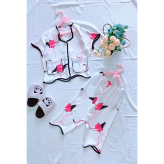 Bộ sóng mặc nhà cho bé gái vải lụa mango loại 1 - Gạokidclothes
