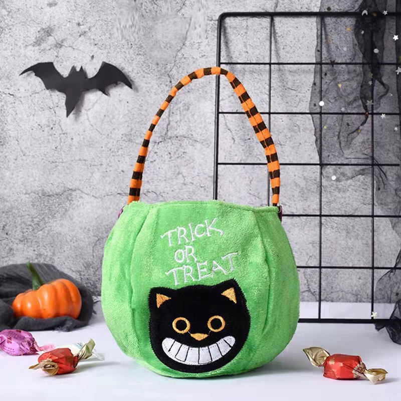 1 Giỏ Đựng Kẹo Hình Trụ Bí Ngô halloween