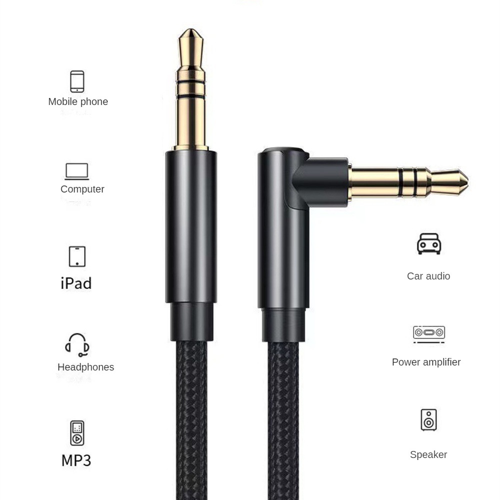Cáp Aux Xe Hơi Cáp Âm Thanh Đực Cáp Âm Thanh Khuỷu Tay 3.5Mm Loa Âm Thanh Tai Nghe Bluetooth Dây Kết Nối Cáp Âm Thanh Bộ Chuyển Đổi Aux homelove
