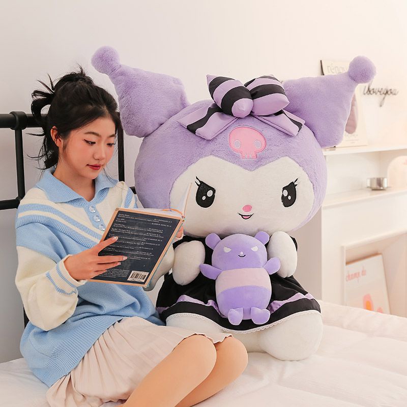 Búp Bê Nhồi Bông Kuromi Màu Tím Dễ Thương Dùng Làm Quà Tặng Sinh Nhật Cho Bé Gái