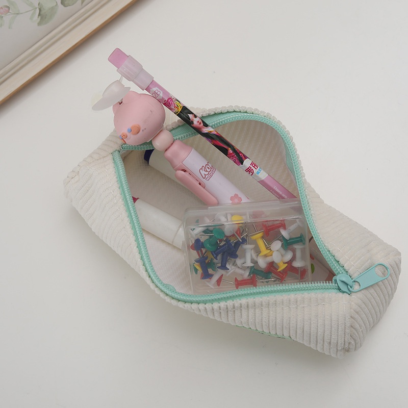 Túi Đựng Bút Bằng Vải Nhung Kẻ Ô Hình Chú Chó Pacha