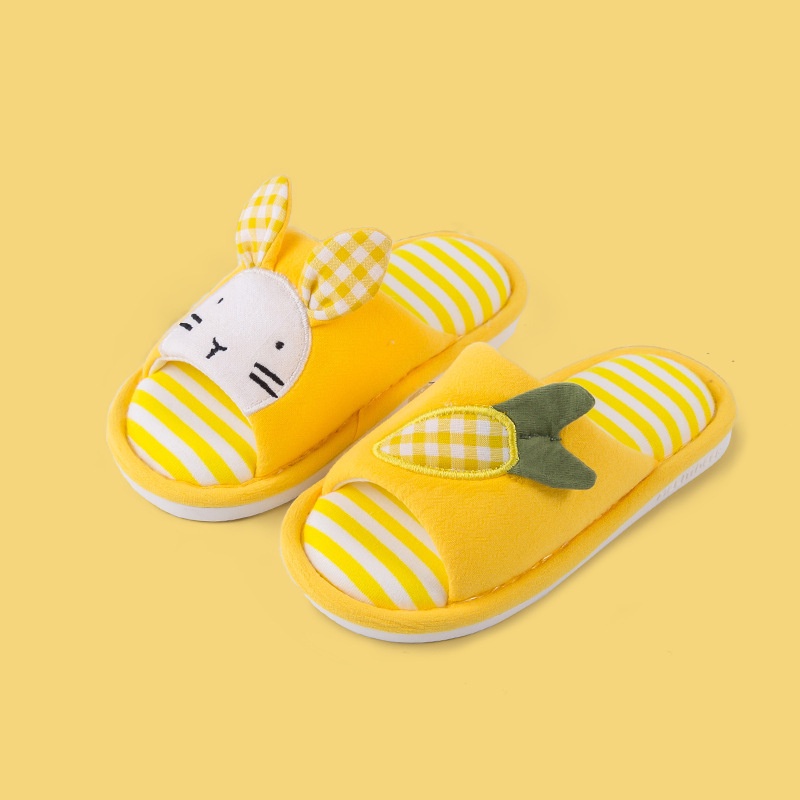 Dép Vải Lanh Đi Trong Nhà Đế Mềm Hình Thỏ Cho Bé