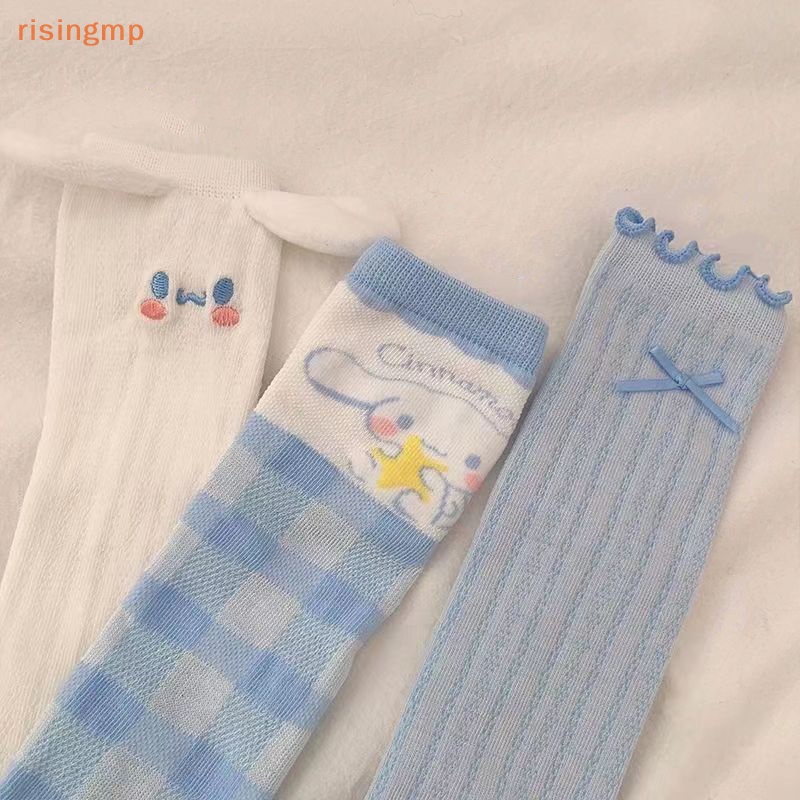 SANRIO 1 Đôi Tất Cổ Cao In Hình Chú Chó Cinnamoroll Dễ Thương Thấm Hút Mồ Hôi Thời Trang Mùa Hè Cho Nữ